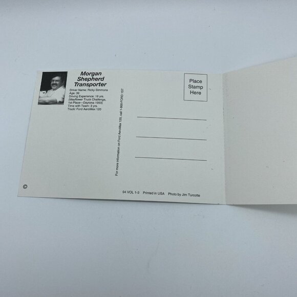 Morgan Shepherd Nascar Transporter Photo Postcard 4 1/4 x 6 1/2 21 Citgo Car - Picture 2 of 6